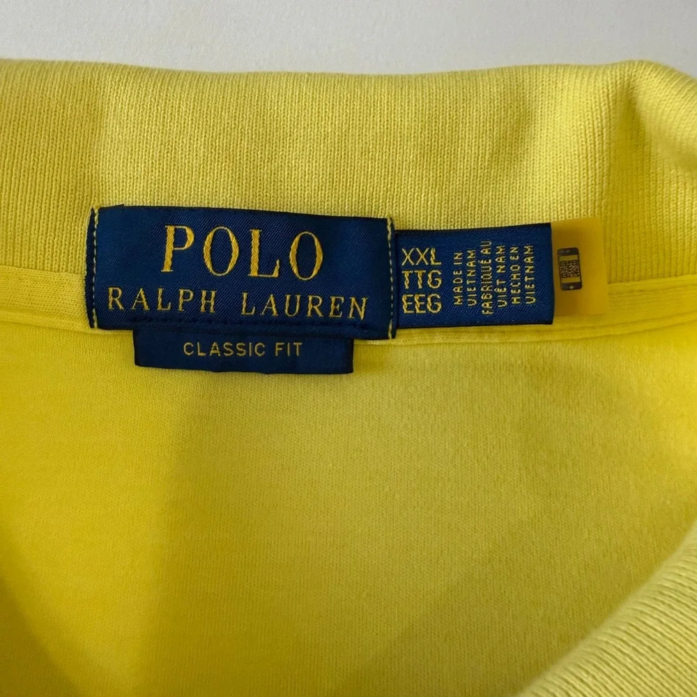 Polo Ralph Lauren Mens XXL Yellow‎ Classic Fit Short Sleeve Pony Logo Polo Shirt